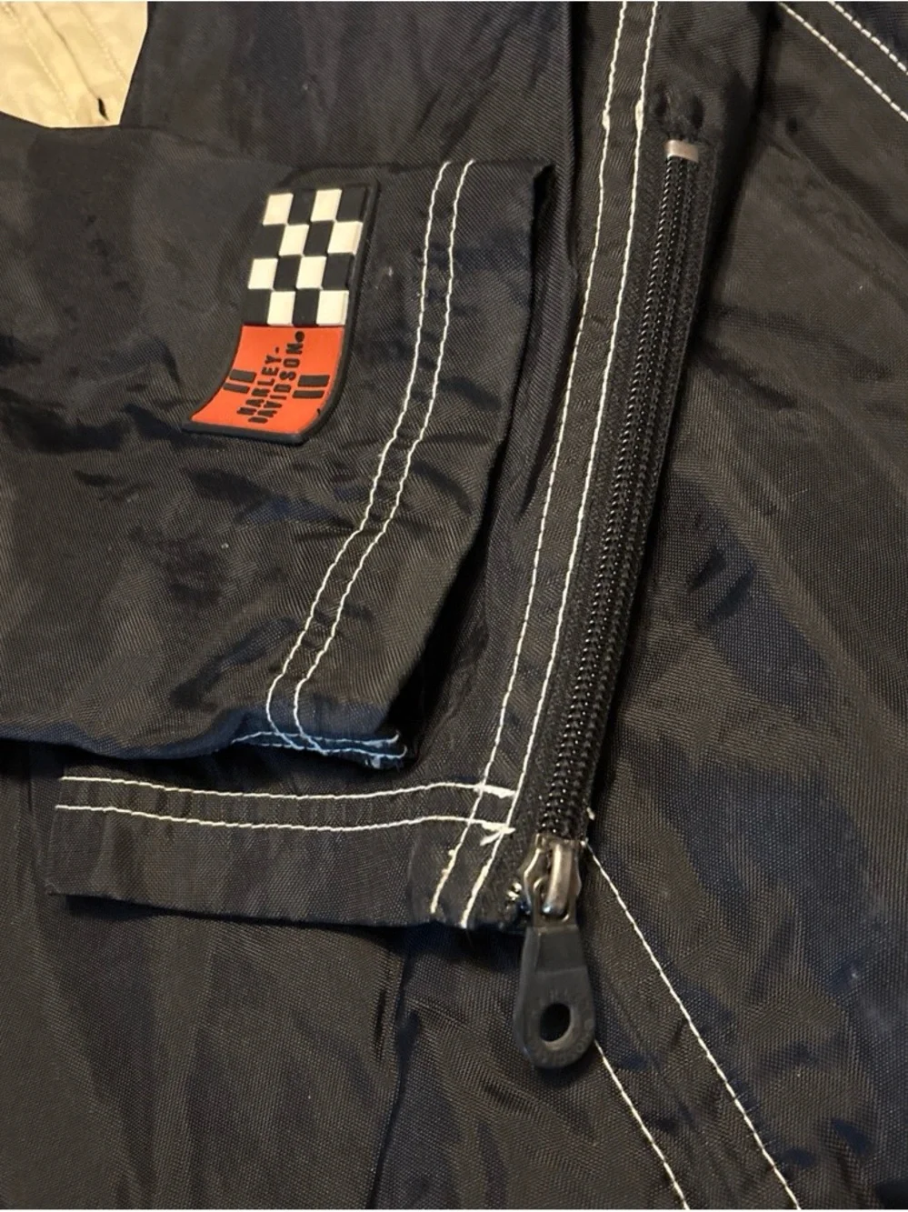 Harley-Davidson Black, Orange & Cream Racing-Style Windbreaker